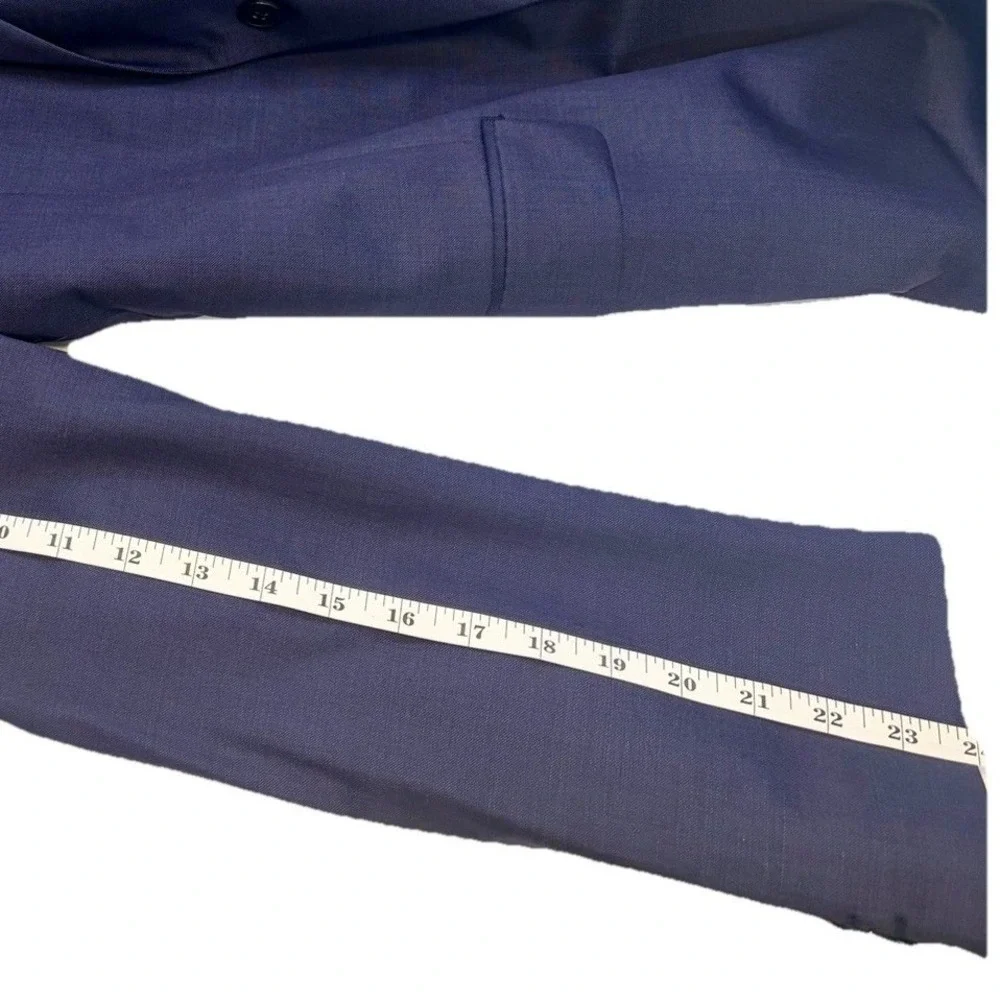 Calvin Klein‎ Blazer Jacket Wool 2-Button Blue Solid 46R